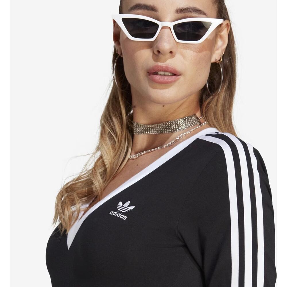 NEW ADIDAS ORIGINALS Women's XS Adicolor Maxi V Dress IK0439 - Picture 5 of 6